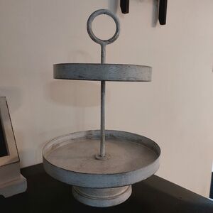 Rustic Two-Tiered Metal Stand